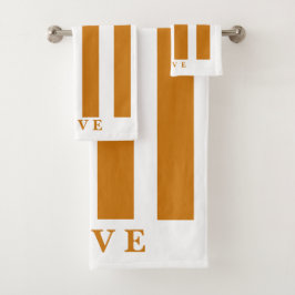 Set de toallas de baño - Naranja y blanco