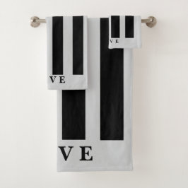 Set de toallas de baño - Negro y gris