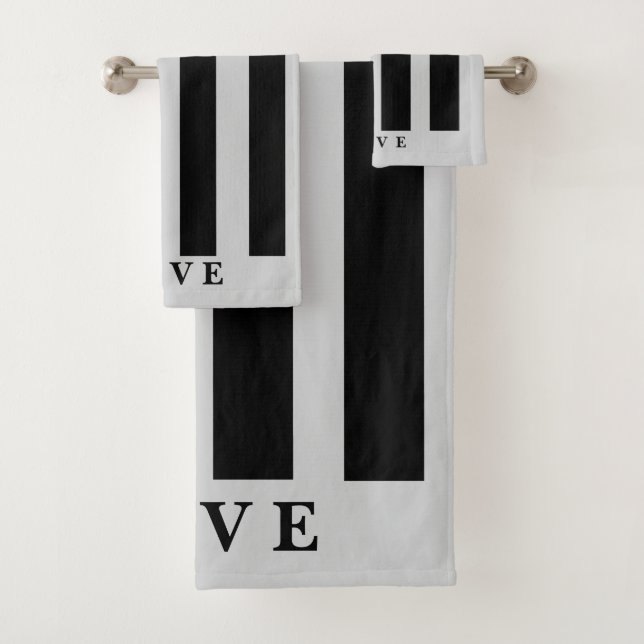 Set de toallas de baño - Negro y gris (In situ)