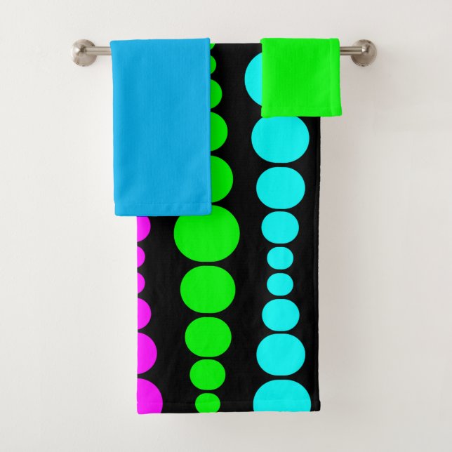 Set de toallas de baño Neon Modern Rectangles (In situ)