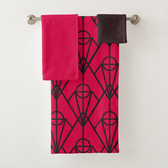 Set de toallas de baño para diamantes Art Deco (In situ)