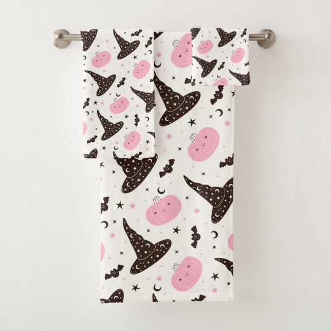 Set de toallas de baño para el tema de Halloween (In situ)