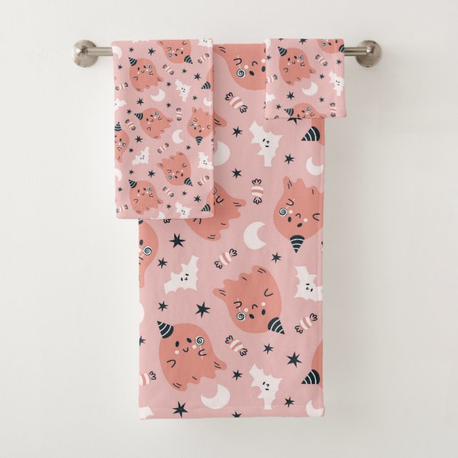 Set de toallas de baño para el tema de Halloween (In situ)