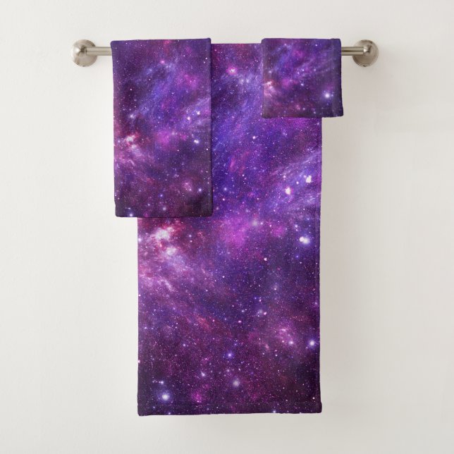 Set de toallas de baño para galaxia gráfica (In situ)