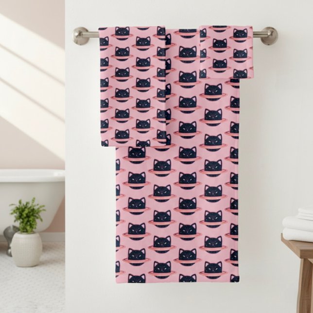 Set de toallas de baño para gato planetario (Subido por el creador)