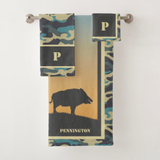 Set de toallas de baño para jabalíes y camo