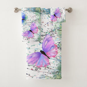 Set de toallas de baño para mariposas coloridas