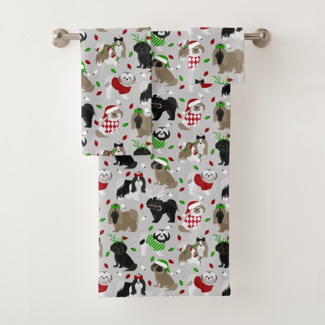 Set de toallas de baño para navidades Shih Tzu Dog (In situ)
