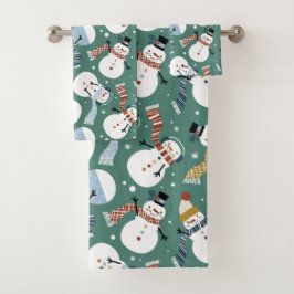 Set de toallas de baño para navidades Snowman