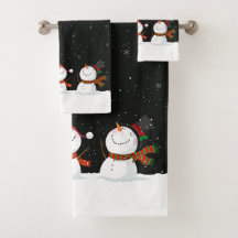 Set de toallas de baño para navidades Snowman