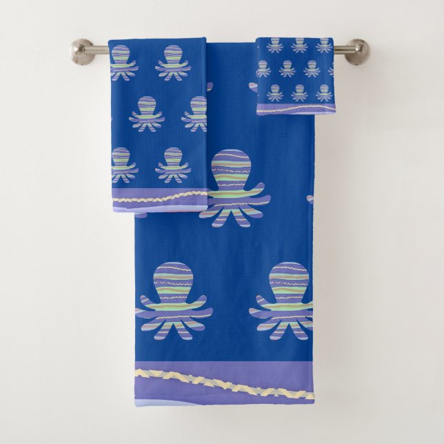 Set de toallas de baño para niños de Octopus Azul  (In situ)