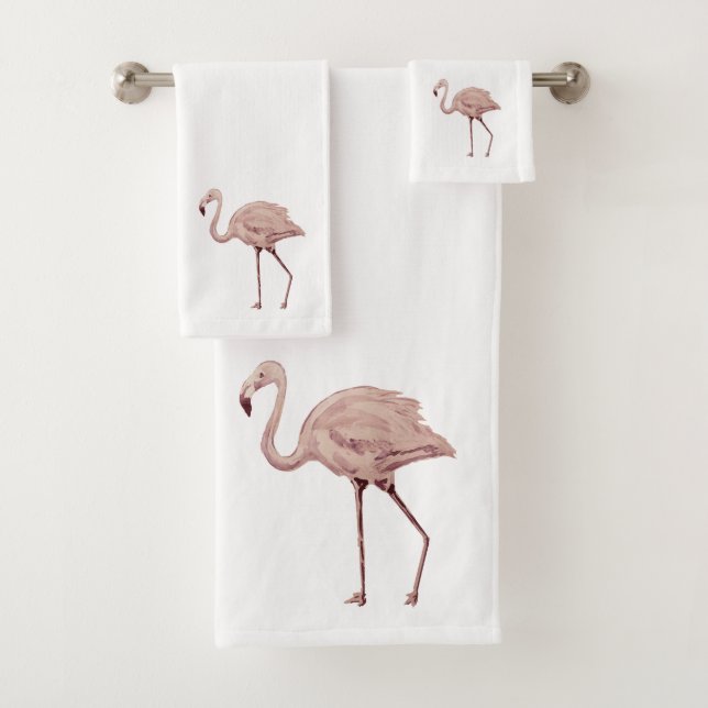 Set de toallas de baño para pintura de flamingo ro (In situ)