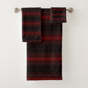 Set de toallas de baño rojo negro