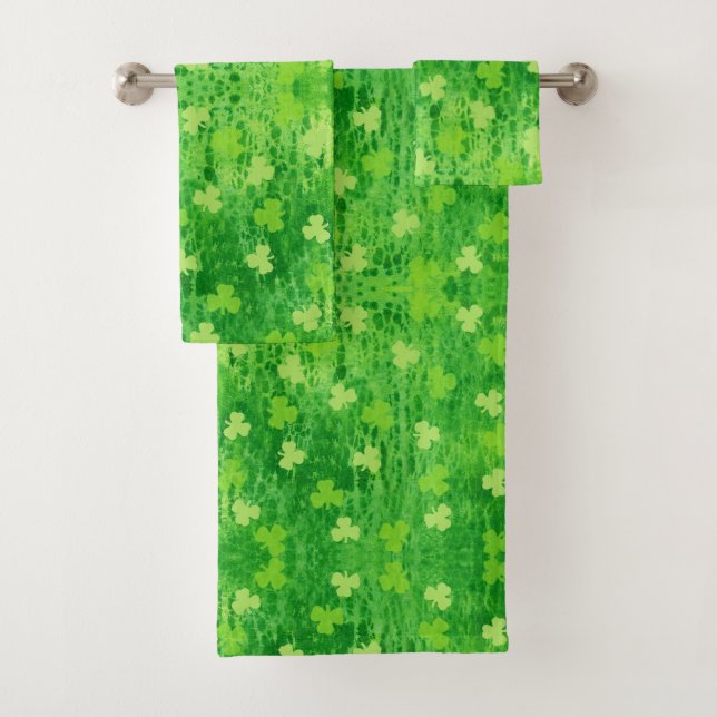 Set de toallas de baño Shamrock para el día de San (In situ)