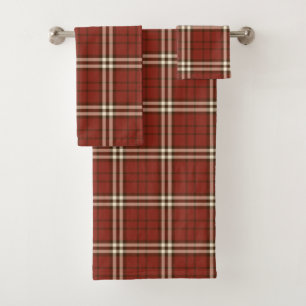 Set de toallas de baño Tartán Rojo