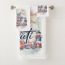 Set de toallas de baño temático náutico