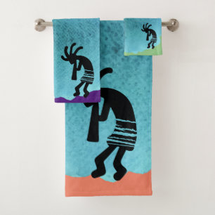 Set de toallas de baño Turquesa Suroeste de Kokope