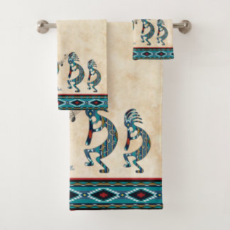Set de toallas de baño Turquoise Kokopelli