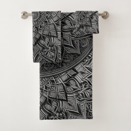 Set de toallas de Mandala plateado