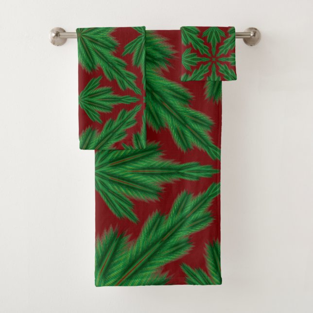 Set de toallas de Pine Mandala Garnet (In situ)