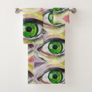 Set de toallas de pintura de ojos verdes