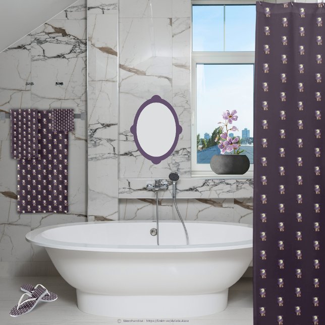 Set de toallas - Drácula Junior (DJ Towels, Flip-flops & Shower Curtain by Poet Adiela Akoo. Browse my store for more great finds now)