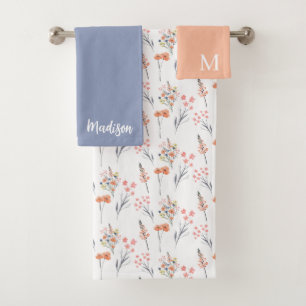 Set de toallas florales monogramadas