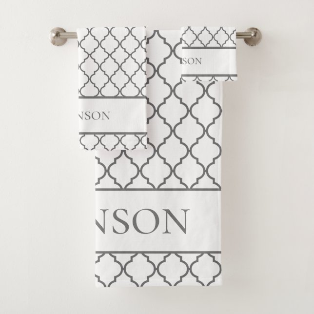 Set de toallas geométricas personalizadas para bañ (In situ)
