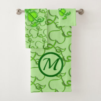 Set de toallas - Hojas de marfil con monograma