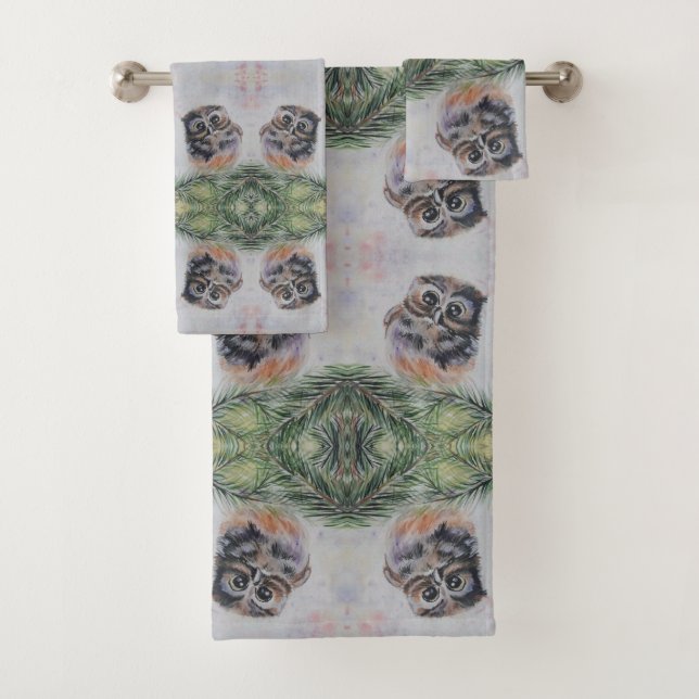 Set de toallas para baño de búho (In situ)