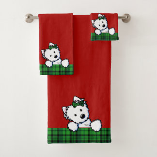 Set de toallas para Navidades Westie de KiniArt