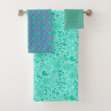 Set de toallas púrpura Boho Aqua