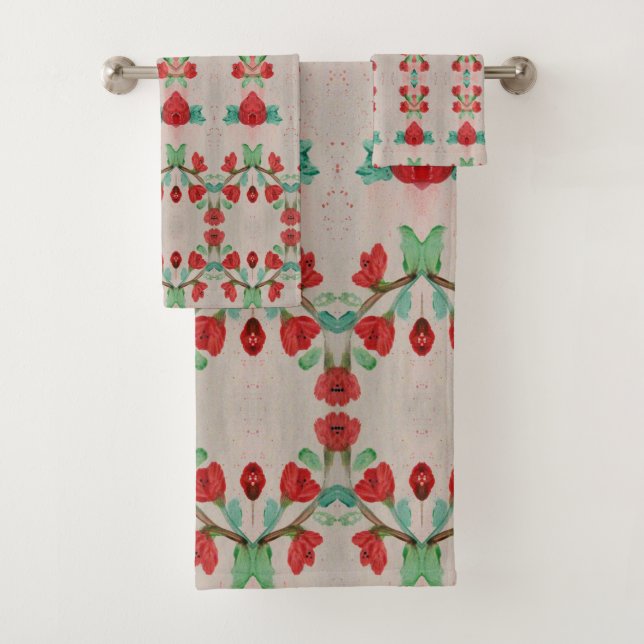 Set De Toallas Rojo Y Taupe (In situ)