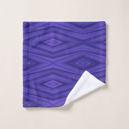 Set of two purple towels featuring geometric 