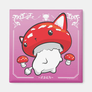 Seta linda del gato del imán rosado de Mewshroom