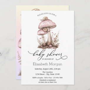 Setas Snail Ombre Polka Dots Invitación