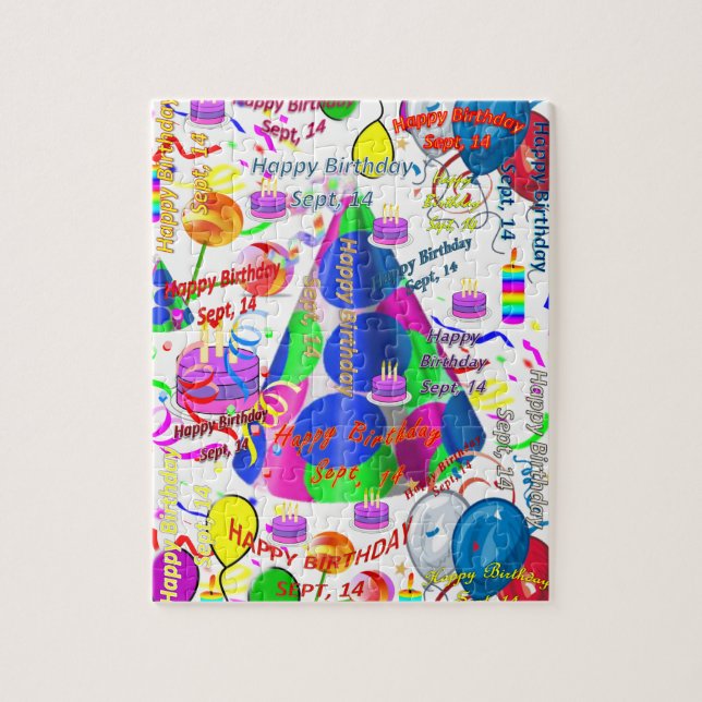 Setiembre, 14 cumpleaños rompecabezas (Vertical)