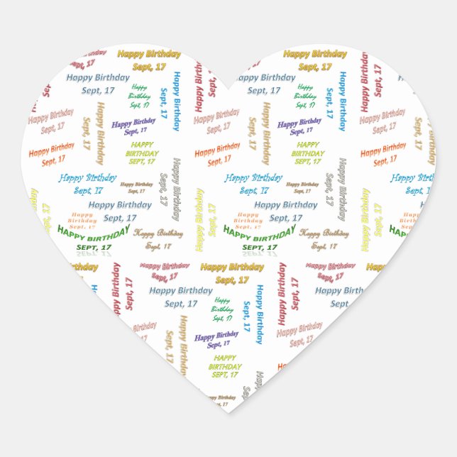 Setiembre, 17 Pegatina de cumpleaños (Anverso)