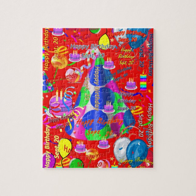 Setiembre, 20 cumpleaños rompecabezas (Vertical)
