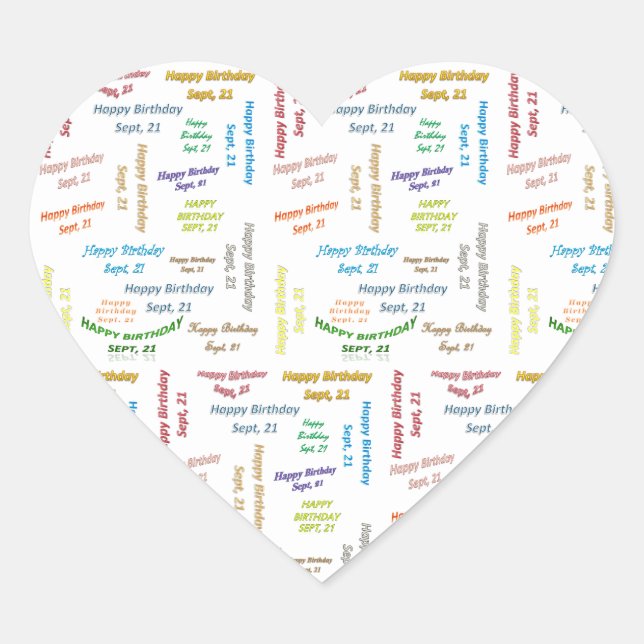 Setiembre, 21 Pegatina de cumpleaños (Anverso)