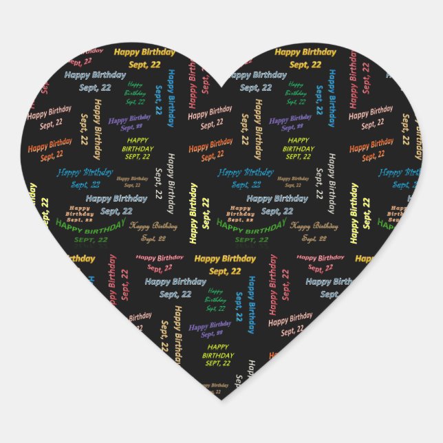 Setiembre, 22 Pegatina de cumpleaños (Anverso)