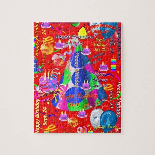 Setiembre, 24 cumpleaños rompecabezas (Vertical)
