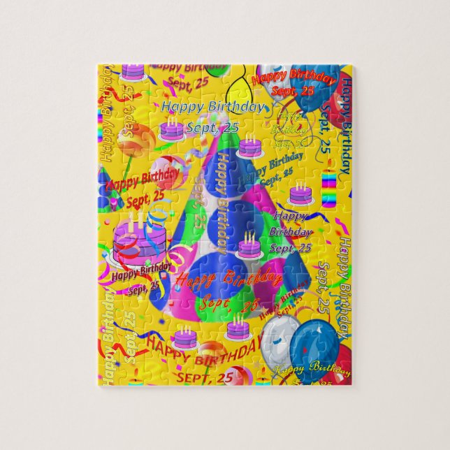 Setiembre, 25 cumpleaños rompecabezas (Vertical)