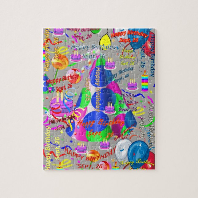 Setiembre, 26 cumpleaños rompecabezas (Vertical)