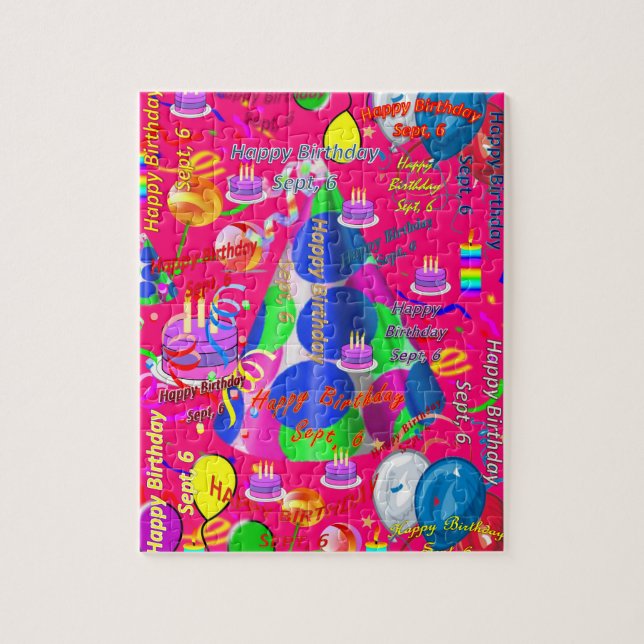 Setiembre, 6 cumpleaños rompecabezas (Vertical)