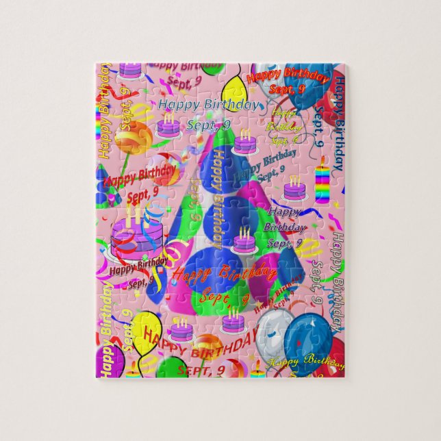 Setiembre, 9 cumpleaños rompecabezas (Vertical)