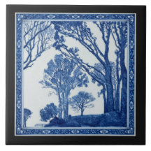 Setos, baldosa de arte cerámico azul cobalto de Co