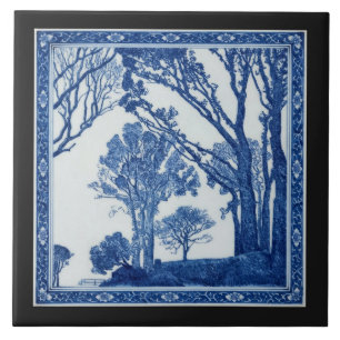 Setos vivos, Baldosa de arte cerámico azul cobalto