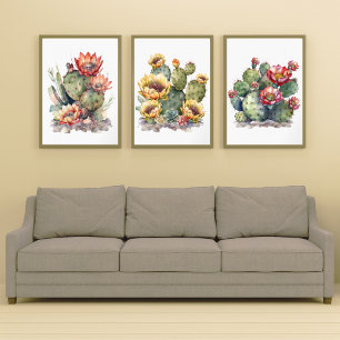 Sets De Impresiones Acuarela de Cactus florida