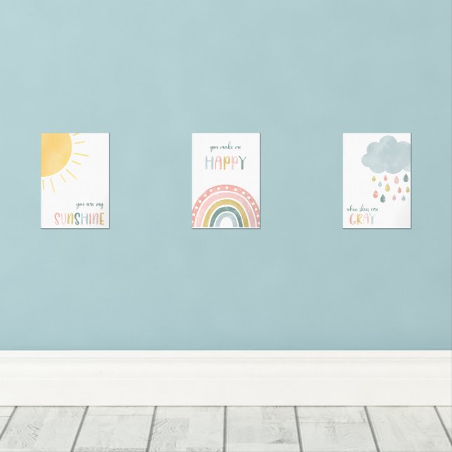 Sets De Impresiones Acuarela Eres Mi Sunshine (Suelo de Madera)